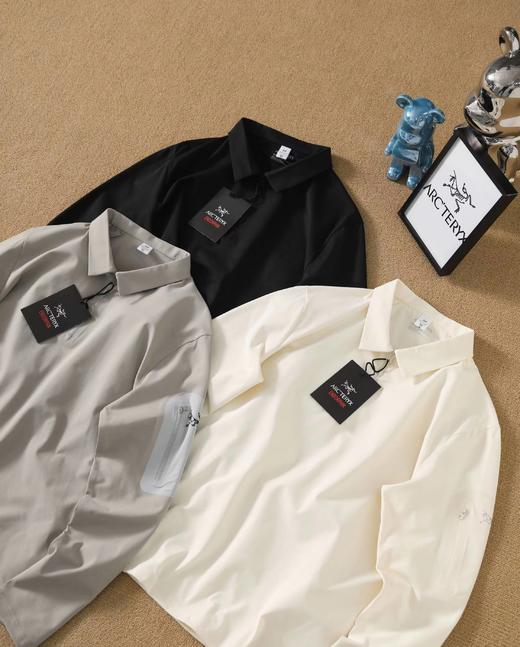 F033188夏季新款时尚百搭男款户外纯色休闲长袖Polo衫 商品图3