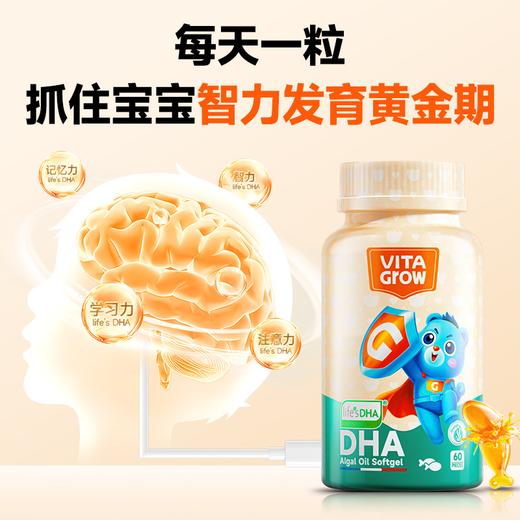 VITA Grow 藻油DHA软胶囊 60粒/瓶 金标级别窛氏隐甲藻婴幼儿低EPA 孩子脑力大开 激发无限潜能 商品图2