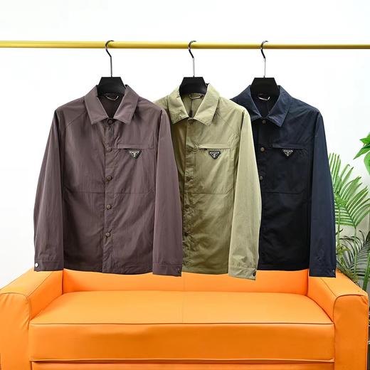 F033112春夏季新款亲肤顺滑抗皱耐磨防水防风男士翻领衬衫式夹克衫 商品图0