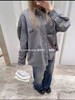 F0331131左胸袋logo徽标韩系慵懒风薄款格子宽松休闲外套长袖衬衫 商品缩略图6
