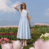 三彩2026夏季新款纯色连衣裙圆领收腰A字裙长裙简约M 商品缩略图2
