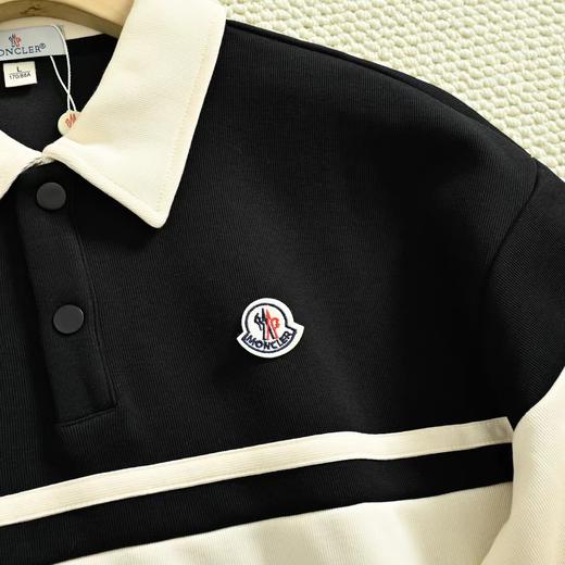 F0331106春季新品男士拼色条纹透气吸汗长袖翻领长袖polo衫 商品图10