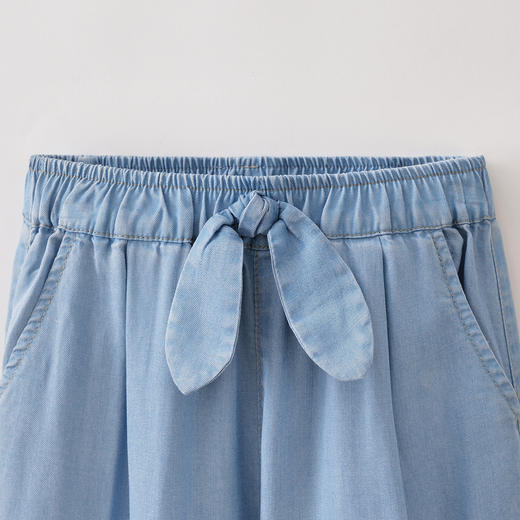 马克珍妮天丝软牛仔女童花边七分裤2026年夏装新款560713 商品图3