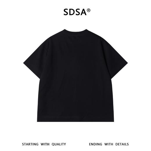 SDSA男装2026新款高贵轻奢简约网格钉珠拼接宽松短袖T恤百搭宽松 商品图4