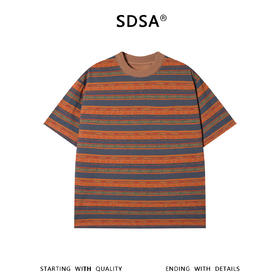 SDSA男装2026新款高贵轻奢潮牌时尚趣味条纹圆领短袖T恤百搭上衣
