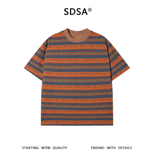SDSA男装2026新款高贵轻奢潮牌时尚趣味条纹圆领短袖T恤百搭上衣 商品图0