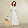 【限时秒杀】【白月光初恋裙】气质泡泡袖连衣裙女夏季捏褶收腰长裙LXD50591 商品缩略图1
