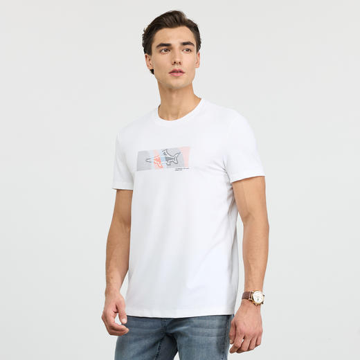 【凉感抑菌】德鲨短袖圆领T恤男2026夏季新款休闲印花百搭打底衫 商品图2