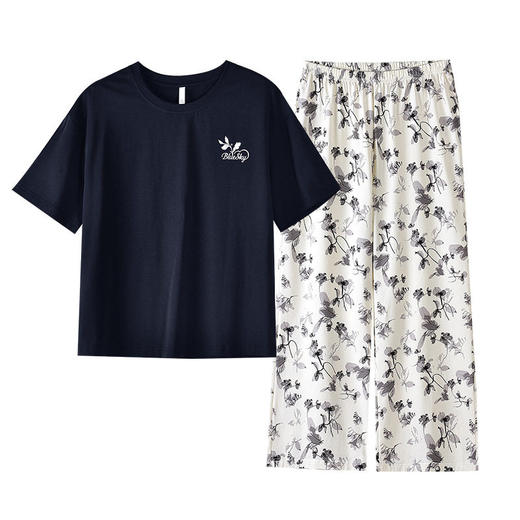 夏季睡衣短袖长裤纯棉女士甜美可爱爽棉家居服花裤套装可外穿   JL-2551 商品图4
