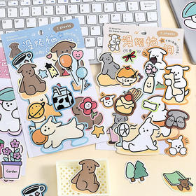 NOTE FOR没烦恼的小狗系列合成纸贴纸