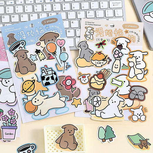 NOTE FOR没烦恼的小狗系列合成纸贴纸 商品图0