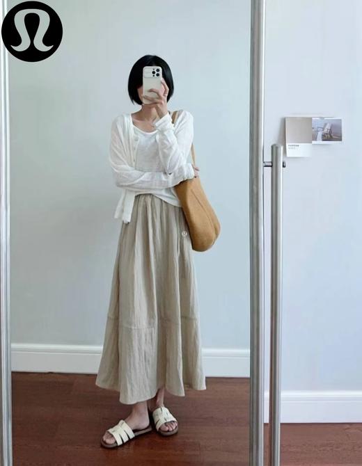 F033120夏季新款舒适凉感柔软亲肤高弹拼接剪裁天丝亚麻半身裙 商品图9