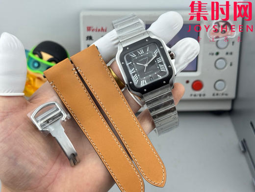 GF卡地亚山度士系列 山度士大号 钢带款 间黑方形男士腕表 绝对是绕不开的经典 表径39.8mm 商品图0