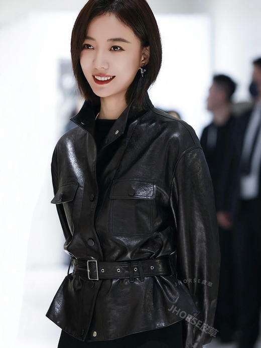 宋佳同款真皮皮衣腰带收腰绵羊皮夹克外套 商品图5