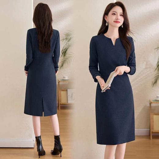 春季职业气质显瘦连衣裙长袖女款新款时髦潮流高级感裙子ZYF8609 商品图0