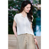 米思阳2026夏季新款通勤优雅白衬衫莱赛尔天丝百搭针织衫上衣女2089 商品缩略图1