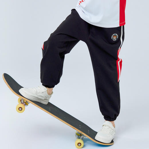 【MQD】童装夏季新款男女大童透气柔软简约拼色亲肤运动儿童束脚裤 商品图5