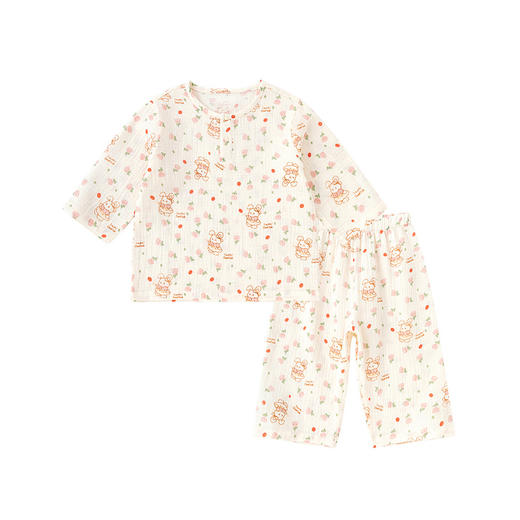 [纯棉]嘟嘟家宝宝睡衣套装儿童夏季纯棉家居服男童女童薄款衣服F6BJJ026 商品图3