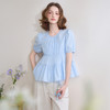 甜美俏皮减龄泡泡短袖圆领衬衫女春娃娃款宽松衬衣LXD50313 商品缩略图0