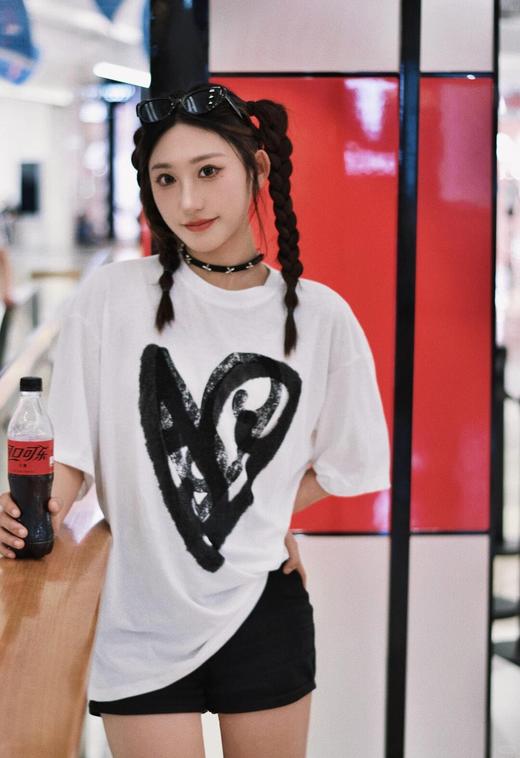 唐嫣同款 Acn*e Studios限定款爱心涂鸦短袖T恤 商品图8