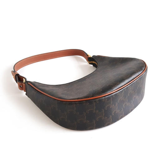 【95新】CELINE思琳193952BZJ.04LU棕色凯旋门老花AVA豌豆包腋下包单肩包女士270326TJ17 商品图6