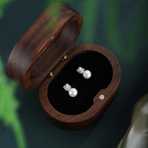 子佩集【方圆栖光】银S925珍珠惜王妃耳钉【E4892】双色方块2602 商品图2