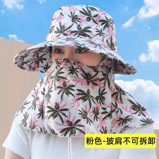 新款夏季防晒帽防风防尘护脸护颈女骑车遮阳帽户外工作田间采茶帽 商品图2