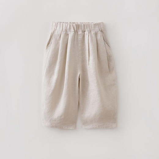 马克珍妮100%亚麻女童清凉压褶长裤2026年夏装新款560971 商品图2