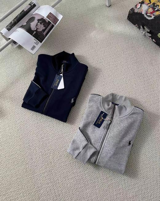 F0331111基础百搭款全棉针织大毛圈立领全拉链衫外套 商品图2