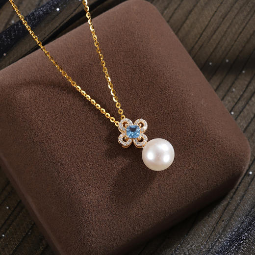 子佩集【幸运长久】银S925珍珠惜王妃套链项链【W7595】双色四叶草2602 商品图1