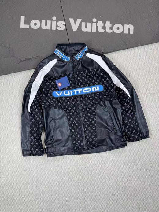 F033142春夏季新款防风耐磨黑白拼接撞色越野赛车风机车皮夹克外套 商品图0