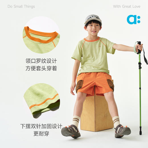 allblu幼岚汉麻速干儿童T恤，透气不闷，柔软亲肤 商品图4