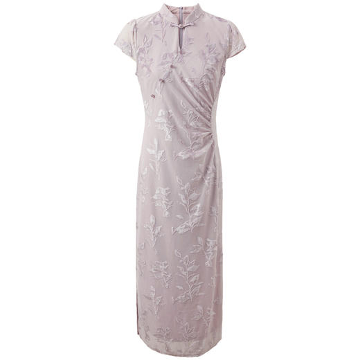 【紫陌红尘】三彩2026夏季新款新中式连衣裙修身直筒长裙C 商品图4