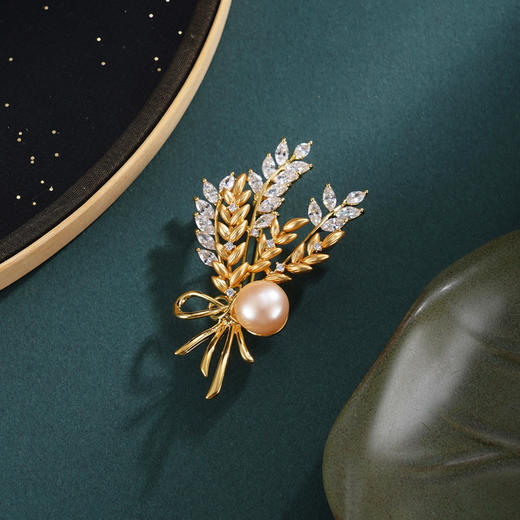 子佩集【岁岁殊荣】珍珠惜王妃胸针【XXXZ268】一束花麦穗蝴蝶结镀金2602 商品图0