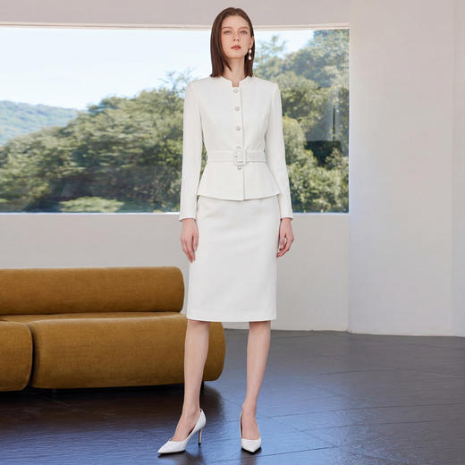 IWY/商务风白色西装套裙女春季收腰显瘦职业装气质正式场合套装WCS507 商品图1