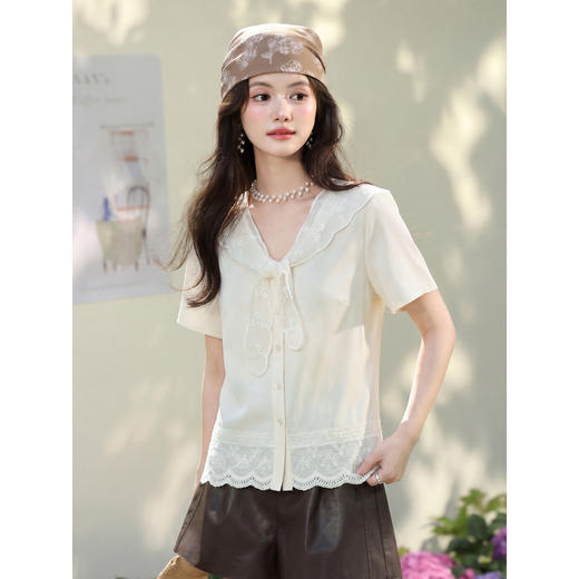 鹿向南【0402/20:00新品前1小时7折限量100件】杏色衬衫 商品图1