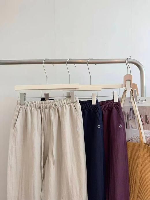 F033159春夏季新款透气舒适休闲百搭九分天丝亚麻梭织裤长裤 商品图4