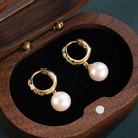 子佩集【璀璨情缘】银S925珍珠惜王妃耳环【YE0625】扣环圆圈镀金2602