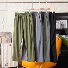 F033130夏季男士薄款3D立裁激光打孔透气速干松紧腰冰丝弹力纯色户外休闲裤