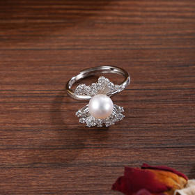 子佩集【仙姬缀梦】银S925珍珠惜王妃戒指【R2298】双色蝴蝶结横向2602