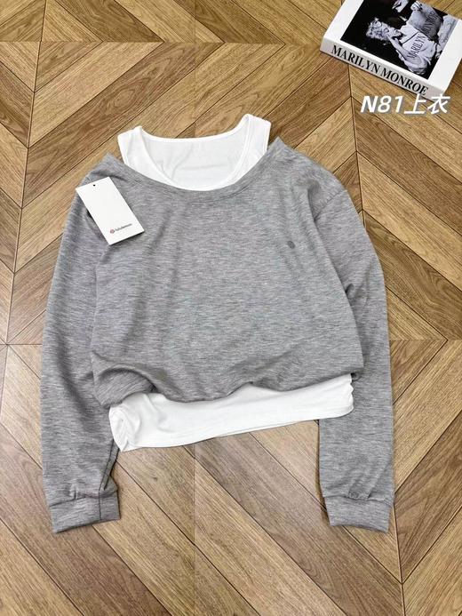 F033153一包2件装春夏季新款女士假两件小心机两穿可平肩穿长袖卫衣 商品图10