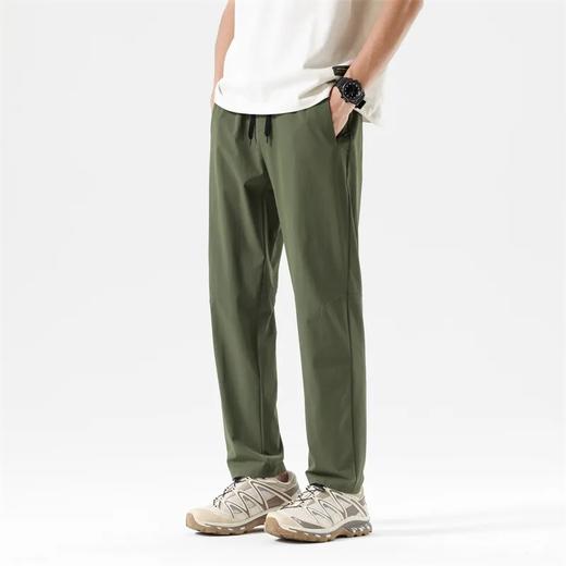 F033130夏季男士薄款3D立裁激光打孔透气速干松紧腰冰丝弹力纯色户外休闲裤 商品图14