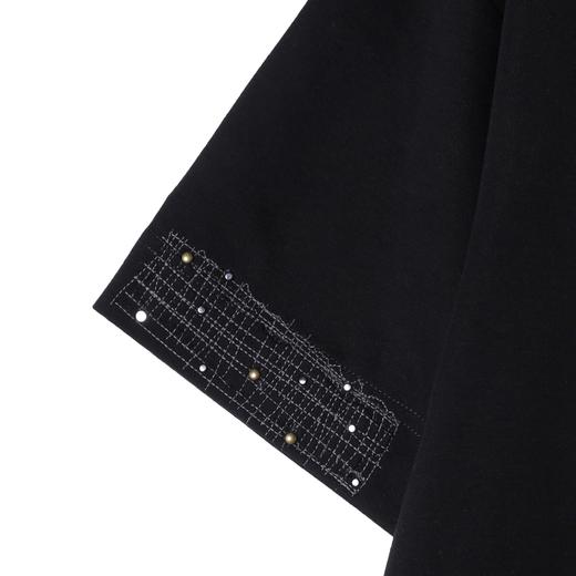 SDSA男装2026新款高贵轻奢简约网格钉珠拼接宽松短袖T恤百搭宽松 商品图2