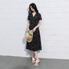 三彩2026夏季新款碎花连衣裙法式V领收腰A字裙长裙优雅S 商品缩略图1