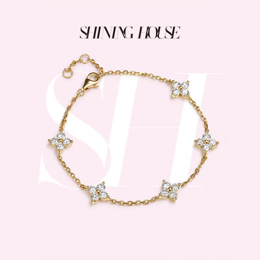 ShiningHouse[培育] 18k金钻石手链 1克拉钻人工真钻人造钻石K金手链时尚钻石手链悦己送礼臻选【此商品不支持7天无理由退货退款】预计3日发货 商品图0
