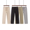 F033128夏季棉麻裤松紧腰柔软透气男士修身直筒纯色简约休闲亚麻长裤 商品缩略图0