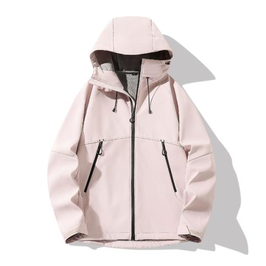 百媚生 软壳冲锋衣户外运动防风防水情侣连帽外套20261 商品图2