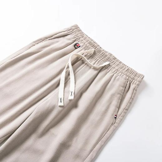 F033129夏季小直筒百搭圣品棉麻纯色简约松紧腰男士宽松休闲棉麻长裤 商品图11