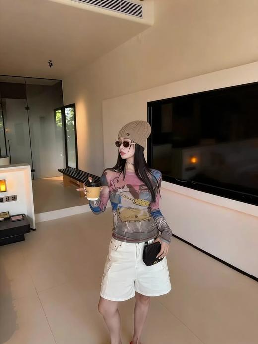 自带油画感的长袖 T 恤！童趣小马/猫咪印花 商品图7