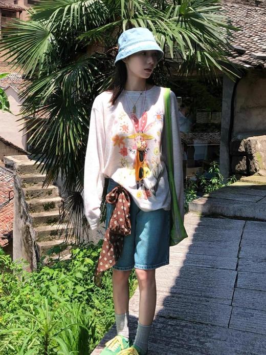 刘宇宁 陈奕恒同款花园涂鸦彩绘长袖罩衫 商品图10